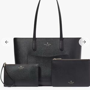 Kate Spade Black Tote with Pouch and Wristlet